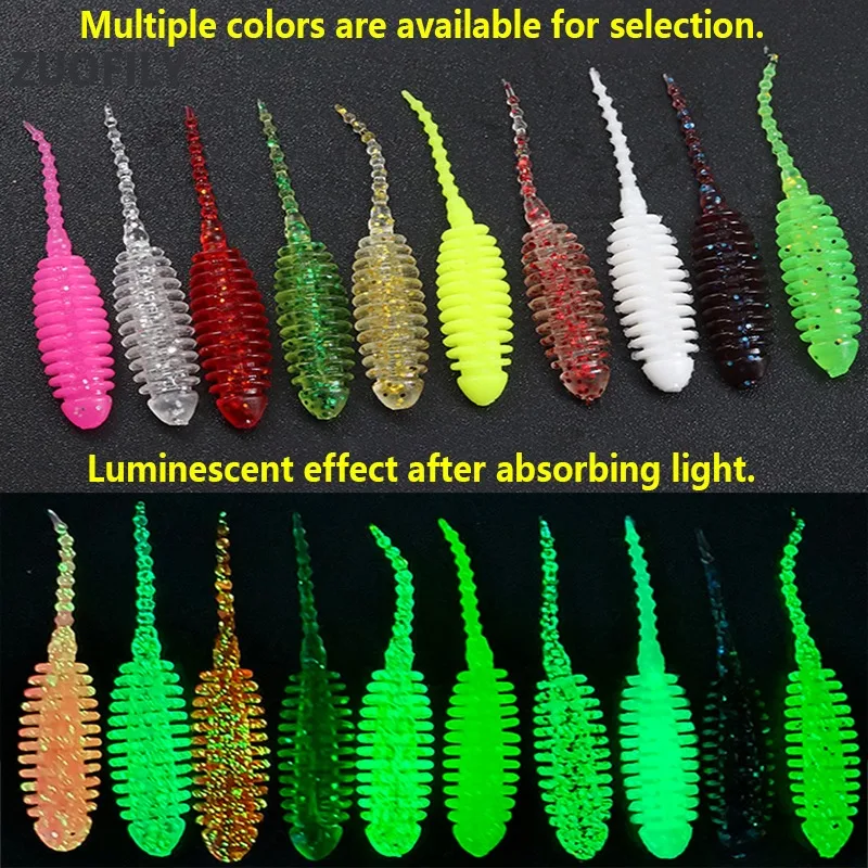 30 قطعة مضيئة صغيرة الجذر الصيد السحر مجموعة سويم TPE الطعم الناعم 35 مللي متر 0.24 جرام إبرة الذيل مايكرو دودة تيار بيونيكس الشرغوف الطعوم #4
