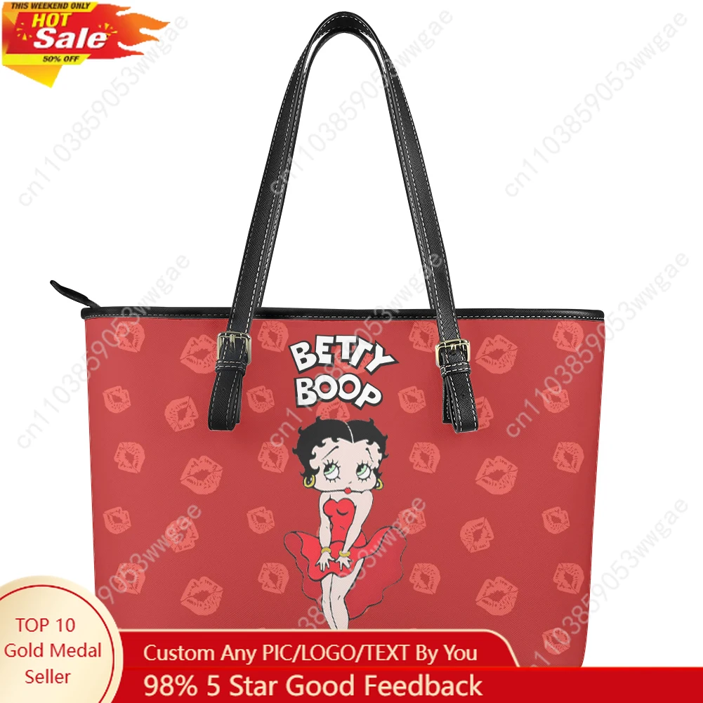 

Betty Boop Handbag Women Man Vintage Personalized Tote Bag Shoulder Bag Business Leather Purse Travel Anime Customized Bag Gift