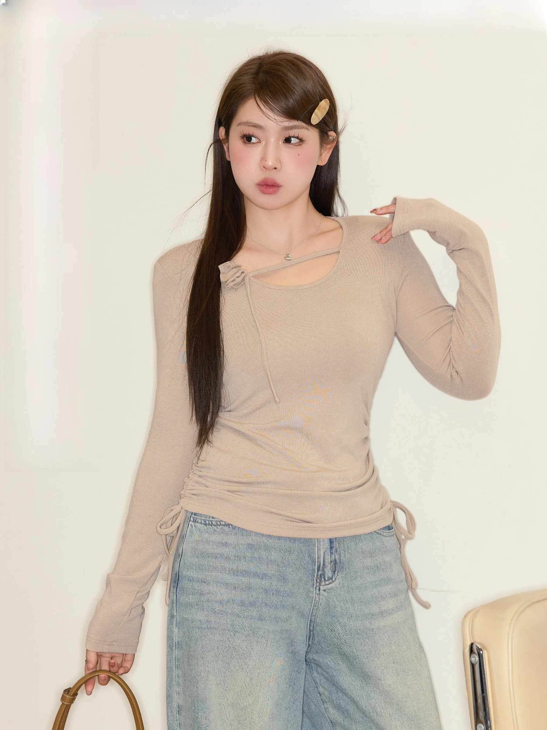 

Musoom Cheese Flavor Большой размер Верхняя подушечка-литок U-ne Цветочная подвесная веревка Studio Juxiu Commute Sle Pure Color Long Sve