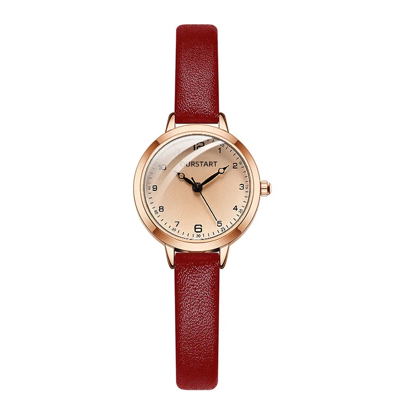 New temperament watch, female niche, high-end feeling, simple retro thin belt, creative student watch, female watch