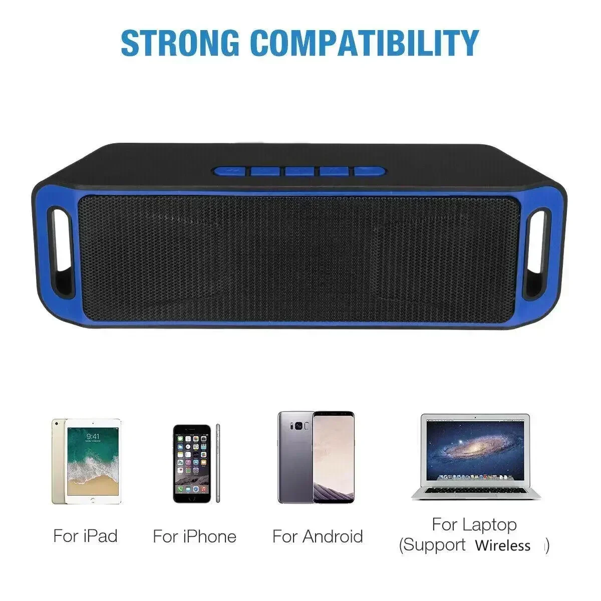 Mini-luidsprekerversterker Stereo Subwoofer Luidspreker TF/FM-radio USB Ingebouwde microfoon Dubbele bas