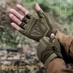 New Trendy Fashion Tactical Gloves Half Finger Outdoor Mountaineering and Cycling Wear Resistant Breathable Riding Gloves