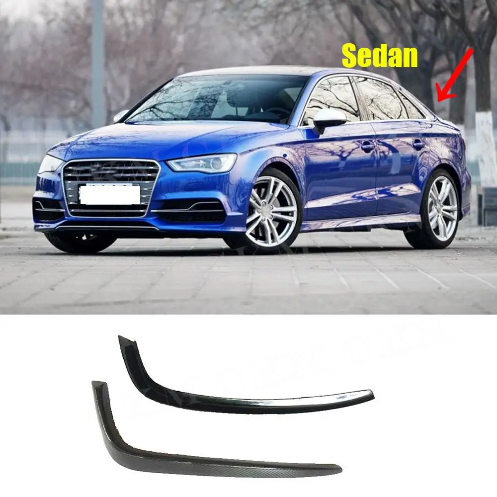 Rama powiek przednich świateł przeciwmgielnych z włókna węglowego do Audi A3 S3 Sedan Hatchback 2013-2019 RS3 Style Foglamp Eyebrows Trim Cover