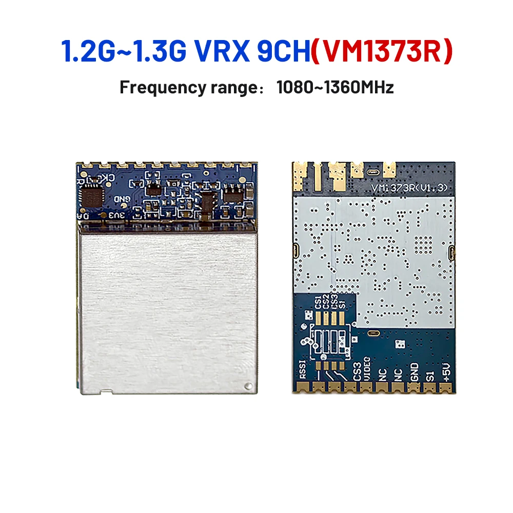 

1.2G~1.3G VRX VM1373R FPV Analog Wireless Video Receiver Module 1080~1360MHz with RSSI Signal Detection Output for RC Model DIY
