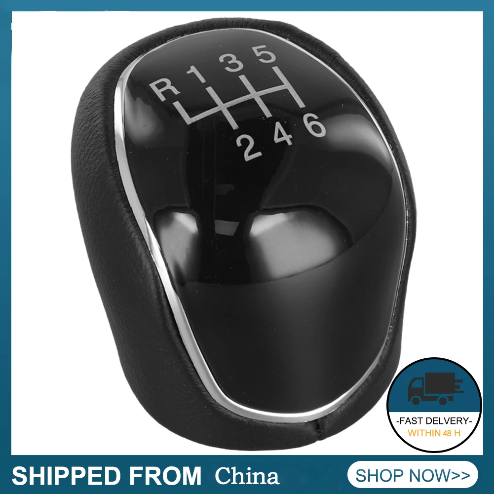 6-Speed Black Gear Shift Knob For Ford For Mondeo For S-MAX For C-MAX For Focus Car Gear Shift Handball Replacement Parts