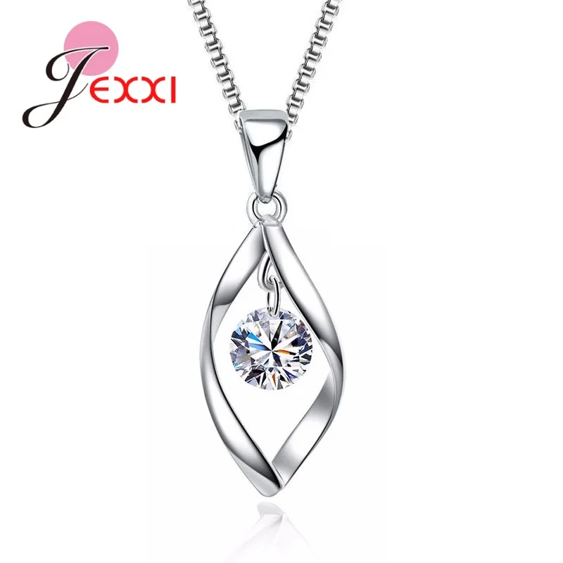 New Fashion Box Chain Pendant Necklace With Pearls Charming 925 Sterling Silver Women Wedding Choker Jewelry