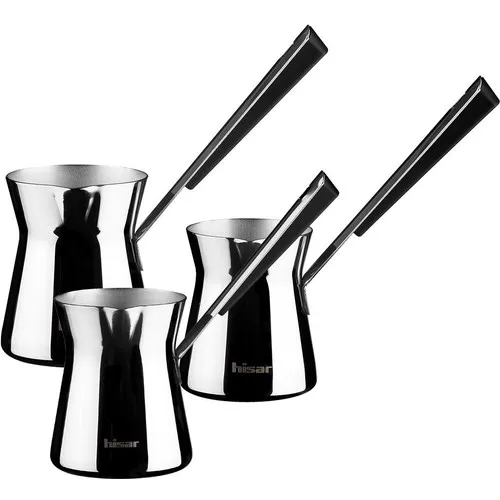 Fortress Galata Steel Coffee Pot Kit Black 3 Piece