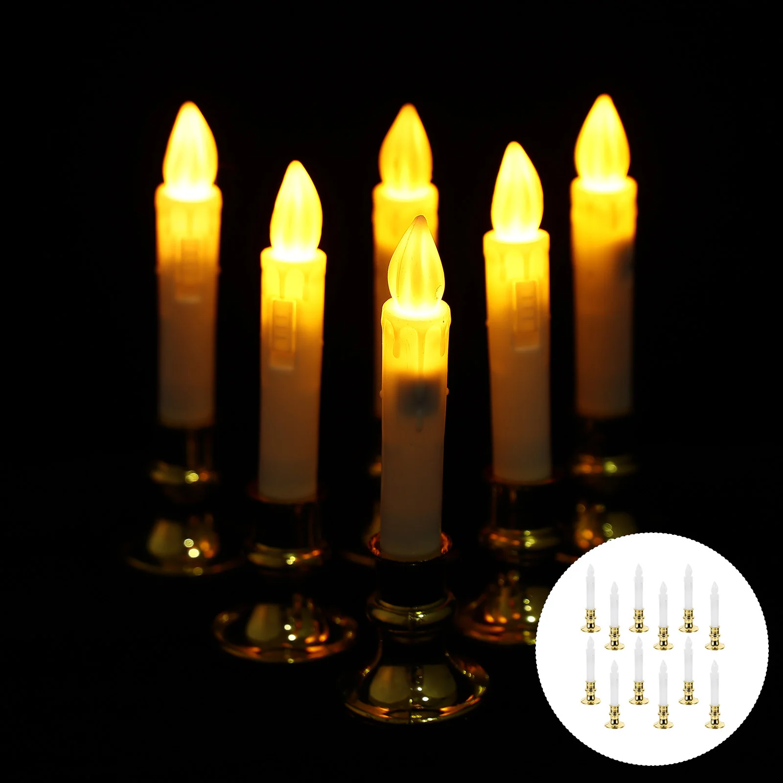 

12Pcs Electric Fake Lamp Decor LED Light Flameless Home Decor Safe Durable Practical for Various Occasions