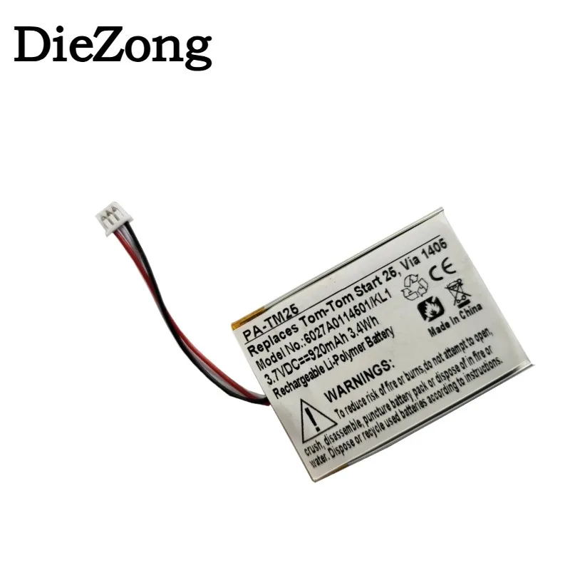 NewPA-TM25 Battery For Tom-Tom Start 20/25 Via135/1405/1405M/1405T/1435T/1435TM/1505/1505M/1505T GPS Compatible KL1 6027A0114501
