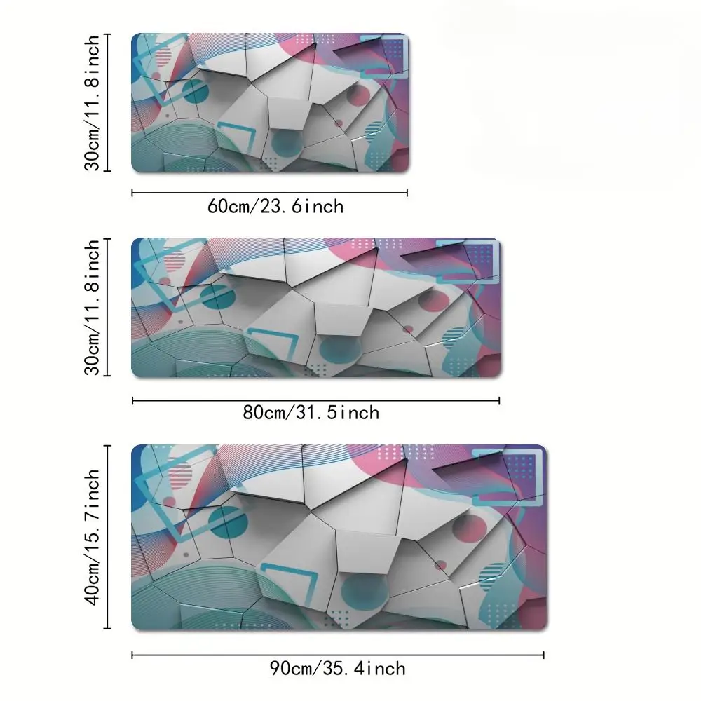 Geometrisch veelhoek abstract kunstpatroon Muismat Bureaumat Gamingmatten antislip Duurzame bureauaccessoires Toetsenbord desktoppads