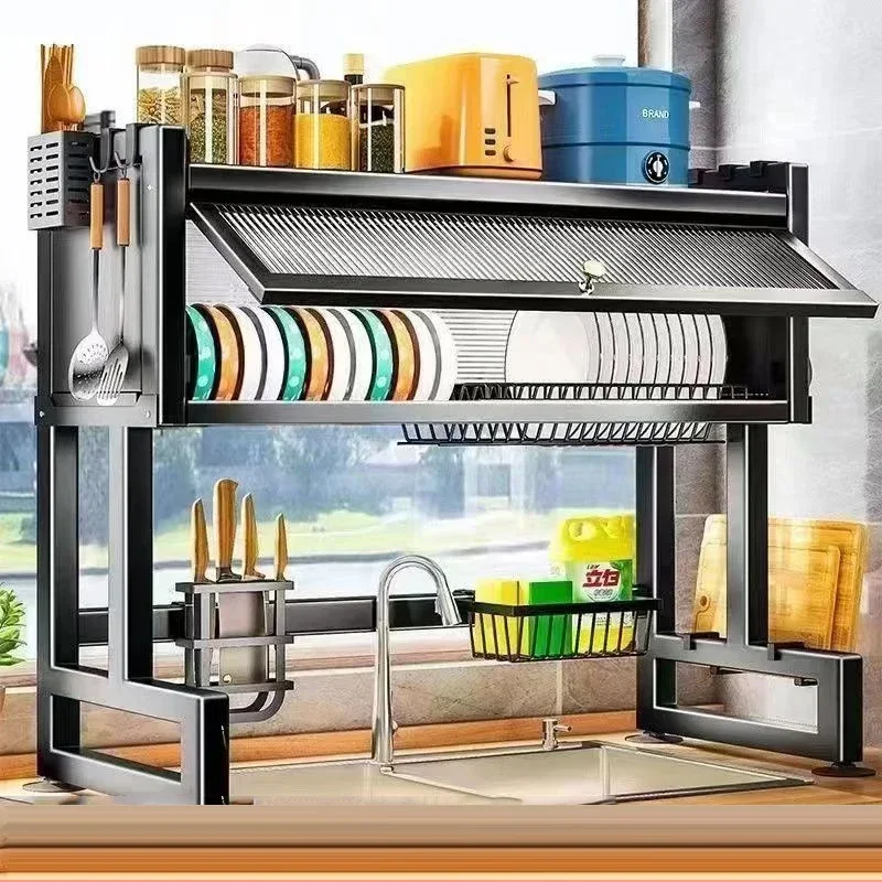 

Дверная полка для раковины, столешница, полка для раковины с дверцей, пыленепроницаемая столовые приборы, разделочная доска, сливная стойка