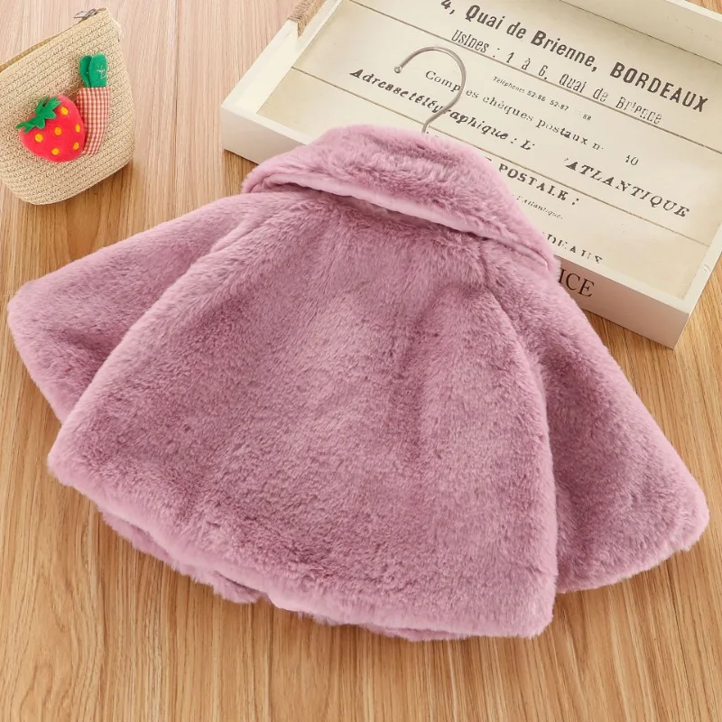 Autumn and Winter Baby Princess Flowers Fashion Little Children\'s Clothing Warm Sweet Cute Short Cape