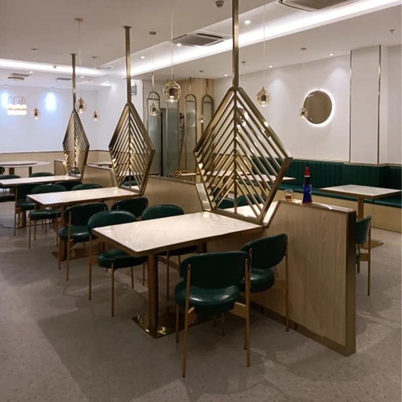 !@Fresh Style Modern Leisure Themed Restaurant Catering Mall & Hotel Durable Large Small Table Chairs Booth Sofa Combination Set