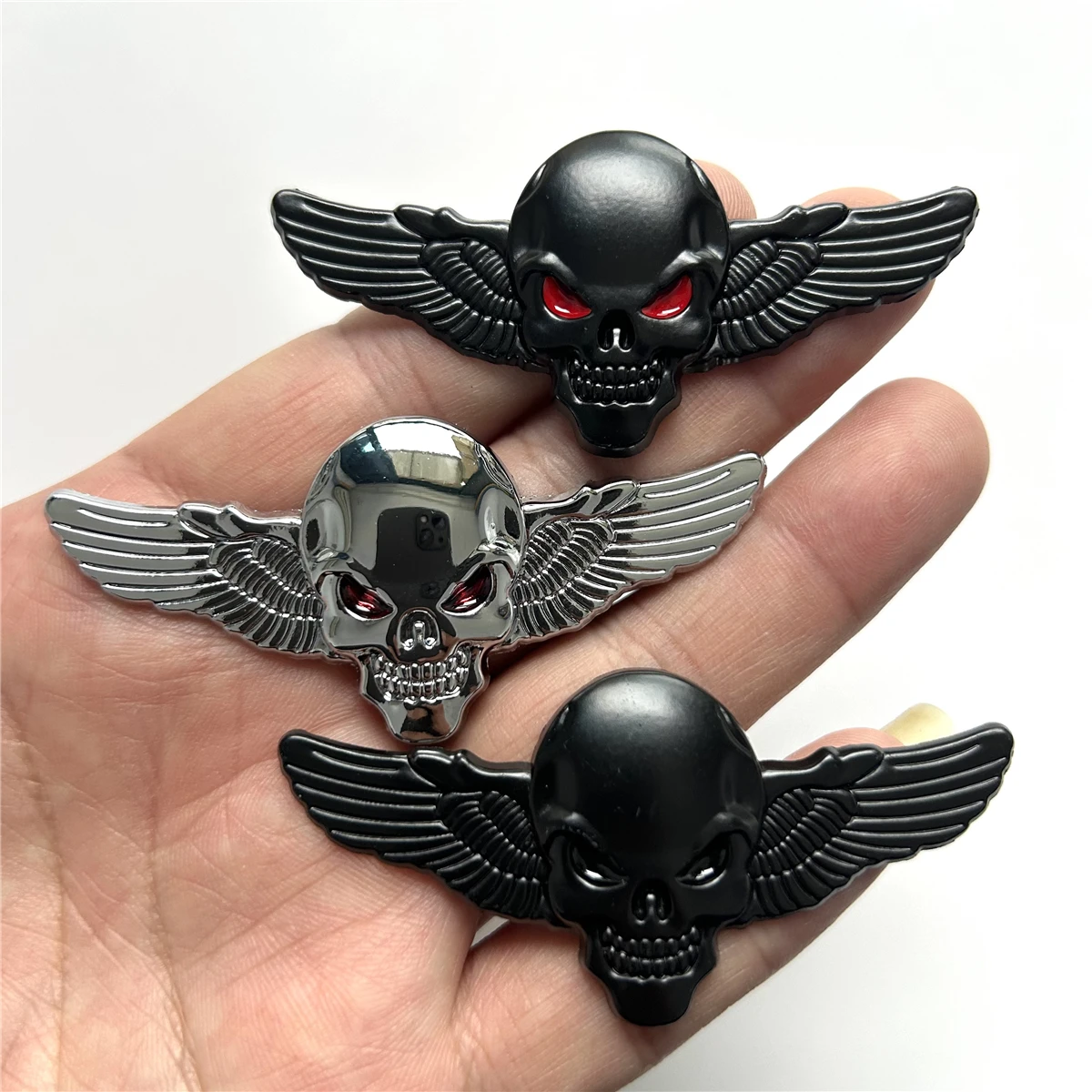 3D Metal Car Sticker Angel Wings Car Decal Metal Skeleton Auto Emblem Decoration Sticker Metal for Car Accessories