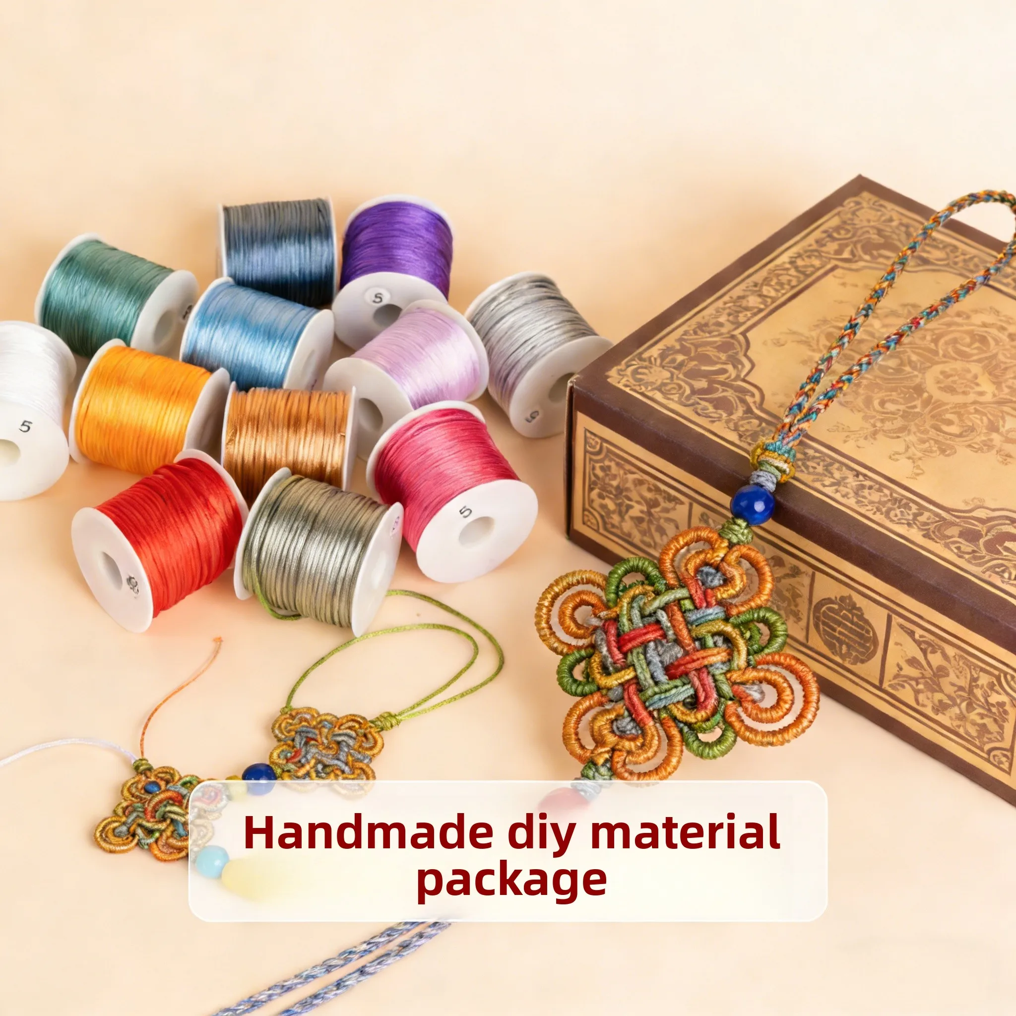 

Red String Necklace DIY Weaving Rope Material 567 Number Handmade Bracelet Chain Accessory Korean Style Ribbon