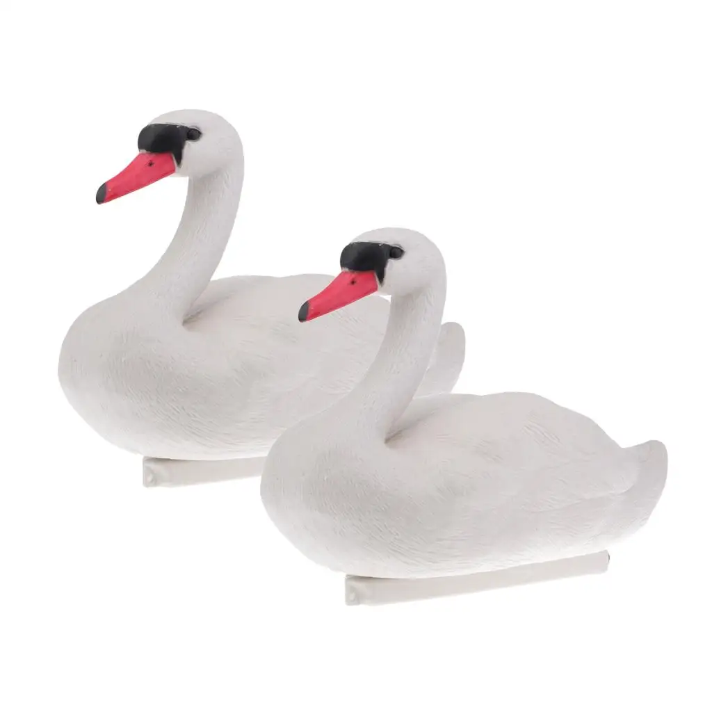 2 Pieces, Floating Swan Decoy, for Hunting, Fishing, Garden , people,