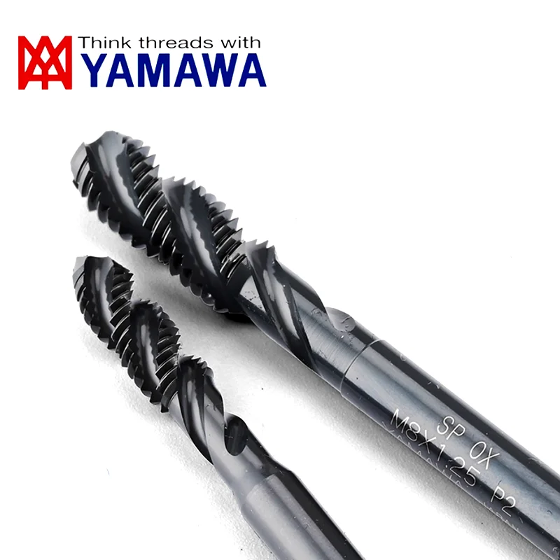 Janpan YAMAWA 1PCS HSSE TIN Coating Spiral Fluted Tap UNC 2-56 3-48 4-40 6-32 10-24 1/4 3/8 UNF 10-32  Machine Screw Thread Taps