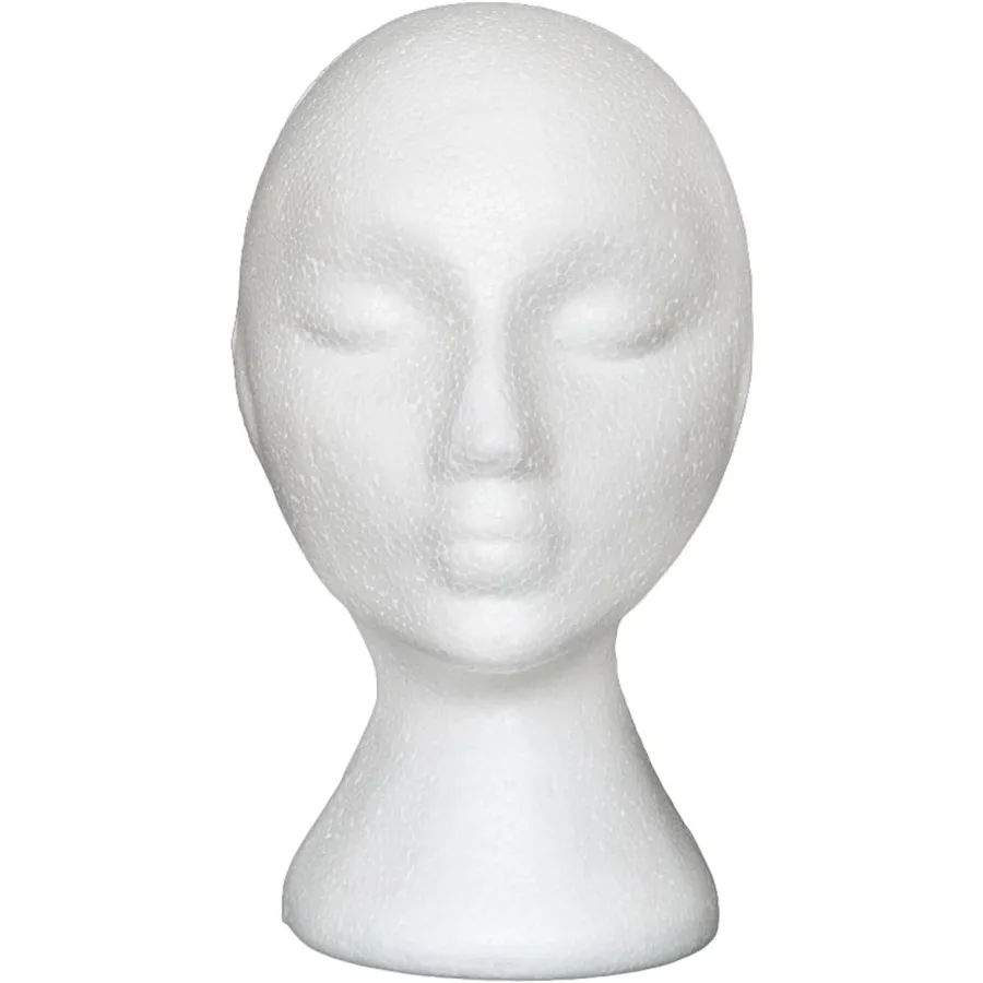 

Male and Female Mannequin Head Wig Stand with Head for Model Display Styrofoam Head for Wig Cap and Glasses Realistic Foam Mann