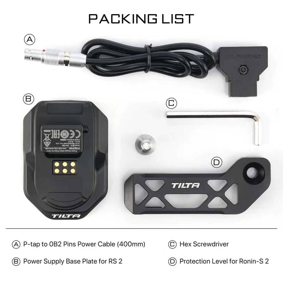 Tilta-tg-pbp電源ベースプレート (dji rs2/rs3 pro/rs4用) 、2ピン入力