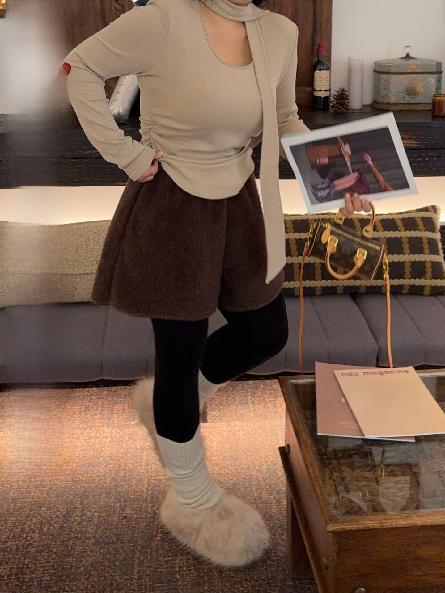 

Женские повседневные леггинсы с высокой талией, А-силуэт, из искусственного меха, больших размеров, теплые, высокого качества, для ежедневной носки