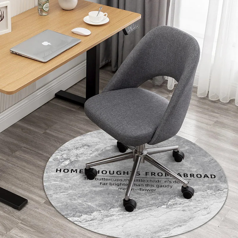 

VIKAMA Computer Chair Floor Cushion Swivel Chair Round Rug Non-slip Study Room Roller Study Chair Foot Mat Home Decorating