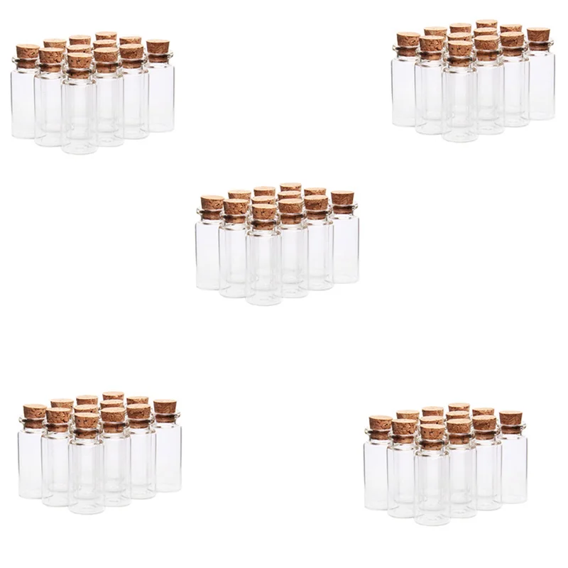 

A41I 100 Pcs Vials Bottles Mini Glass Bottle With Cork Stopper Wish Bottles, For Weddings, Creations And Decorations(10Ml )