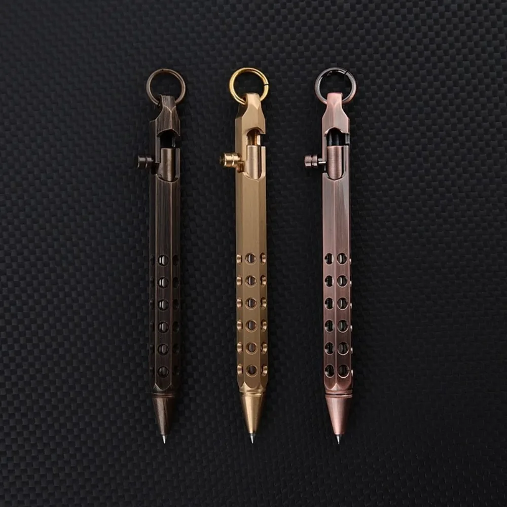 

Portable Brass Pen Medium Point 1.0mm Bolt Action Signature Pen Retro Smooth Writing Ballpoint Pen