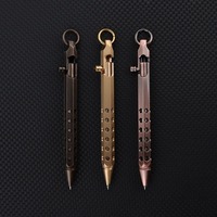 Portable Brass Pen Medium Point 1.0mm Bolt Action Signature Pen Retro Smooth Writing Ballpoint Pen