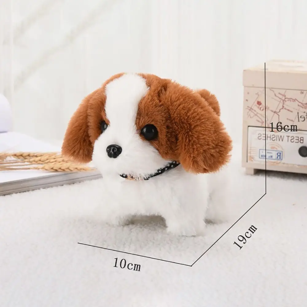 Chiot électrique en peluche avec interrupteur astronomique pour enfants, marche, aboiement, nœud, queue Wag, chien de simulation, animal de compagnie, jouets pour enfants, cadeau d'anniversaire