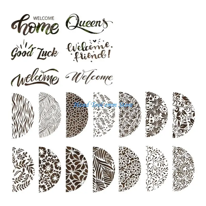 

H37F 30Pcs Flower Plastic Painting Templates For Handmade Door Sign Wall Art