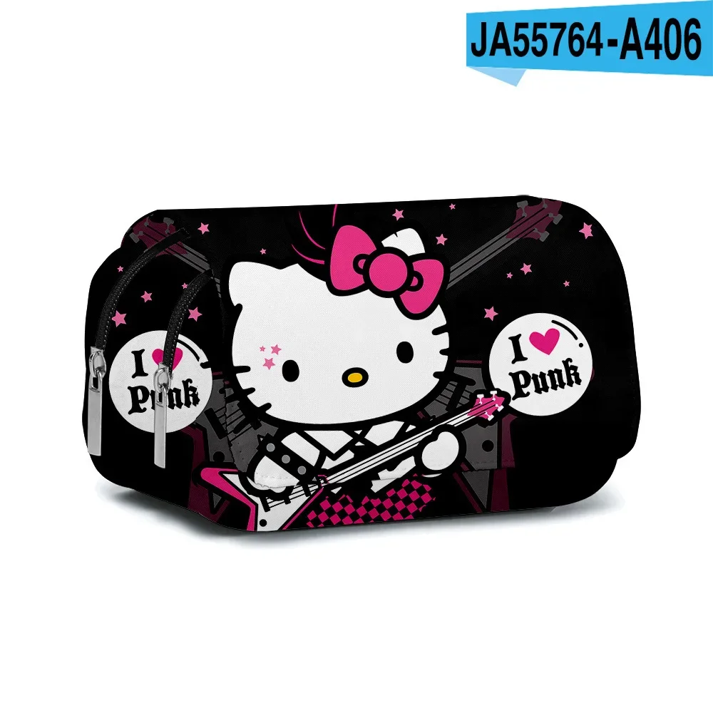 Printing Kuromi Double-layer Pencil Bag Primary and Secondary School Students Cartoon Pencil Bag Mochila Children\'s Gifts