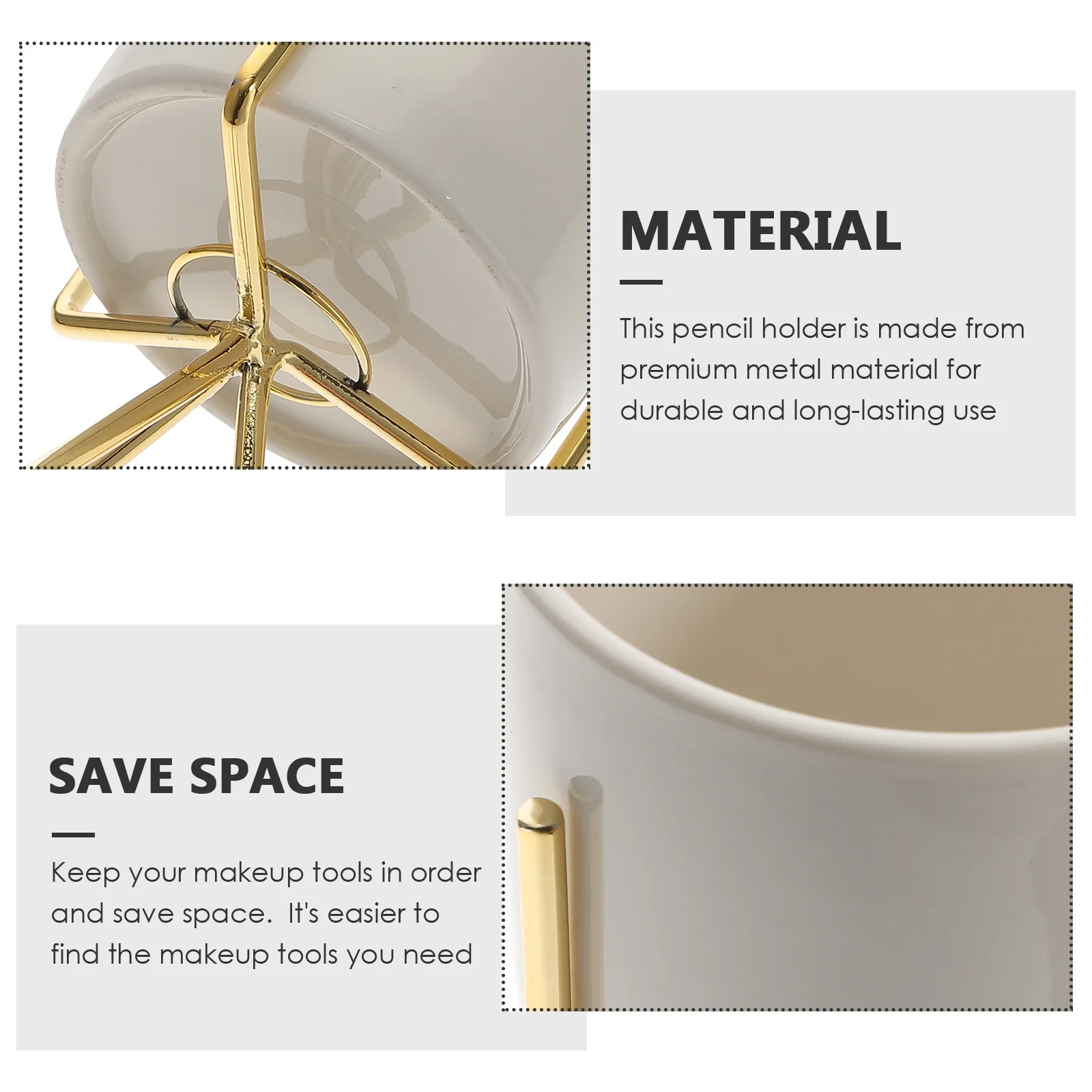 

Tripod Metal Pen Holder Durable Desktop Pencil Organizer Makeup Brush Storage Stationery Container Office Desk Storage Organizer