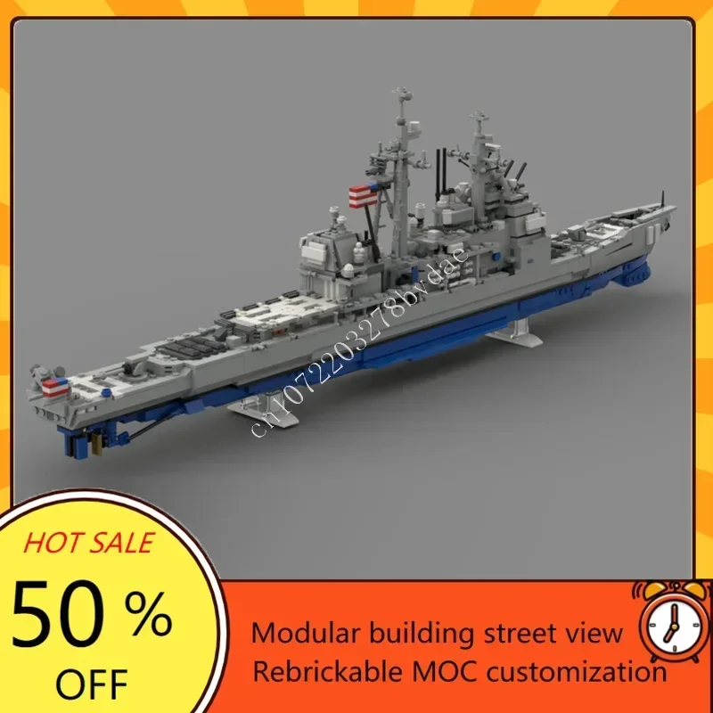 1747PCS MOC Ticonderoga-CG73 USS Port Royal Custom Puzzles Warship Model Technical  Set DIY Adults Puzzle Birthday Toy Xmas Gift