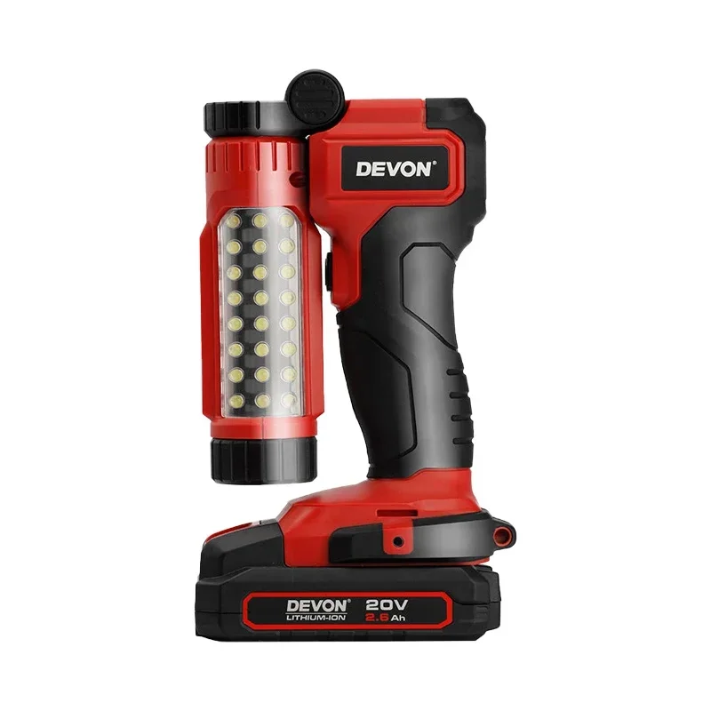 Luz de acampada Universal, 5521-li, 20v, giratoria, portátil, recargable, para lugar de trabajo, Camping al aire libre, plataforma de batería