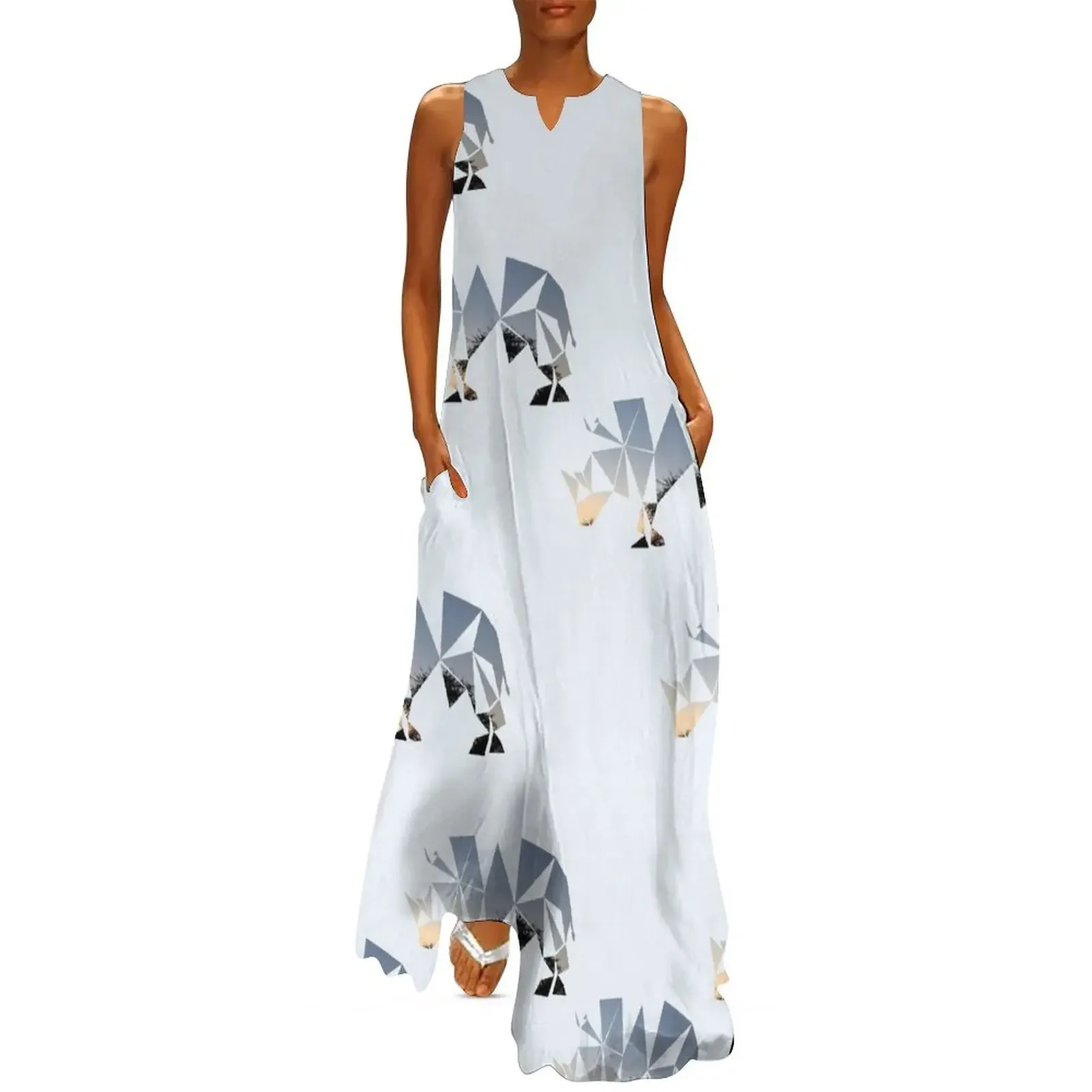 

Abstract Geometric Rhino in South Africa Long Dress women dresses women's fashion dresses Woman fashion Dress
