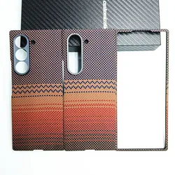 Genuine Aramid Carbon Fiber for Magsafe Case For Samsung Galaxy Z Fold 7 6 ZFold6 Braided Sunset Magnetic Thin Matte Armor Cover