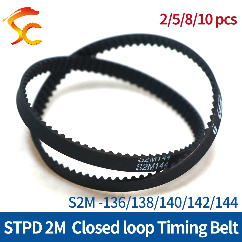 ONEFIRE S2M Timing belt Pitch length 136/138/140/142/144mm Width 3/6/9/10mm STPD 2M Rubber Synchronous belt