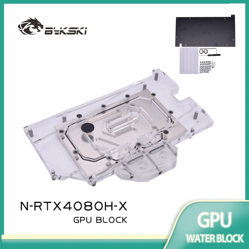 Bykski N-RTX4080H-X GPU Block Use for NVIDIA RTX 4080 Reference Edition / RTX4080 AIC Video Card Water Cooling/Copper Radiator