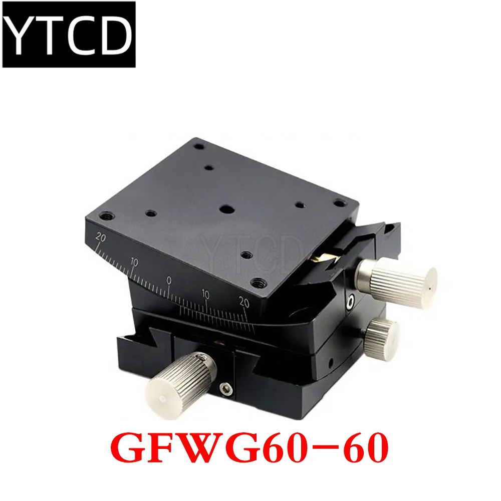 40x40mm GFWG40 XY Worm Gear Goniometer Table Manual Precision Angle Tuning Displacement Stage Optical Testing Position Platform