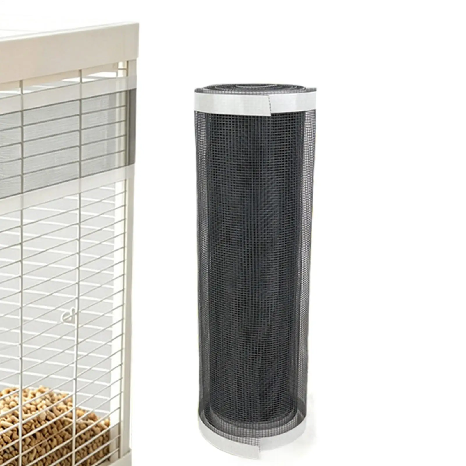 Bird Cage Seed Splash Guard Trimmable Mesh Belt for Round Square Bird Cage Shield Self Adhesive Skirt Net Seed Catcher