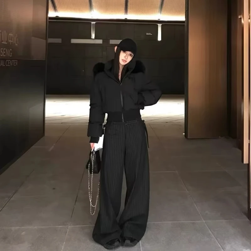 Manteau à capuche en coton pour femme, ample et confortable, rétro, grand col en fourrure, vêtements d'hiver 2021, nouveau manteau à pain chaud épais haut de gamme