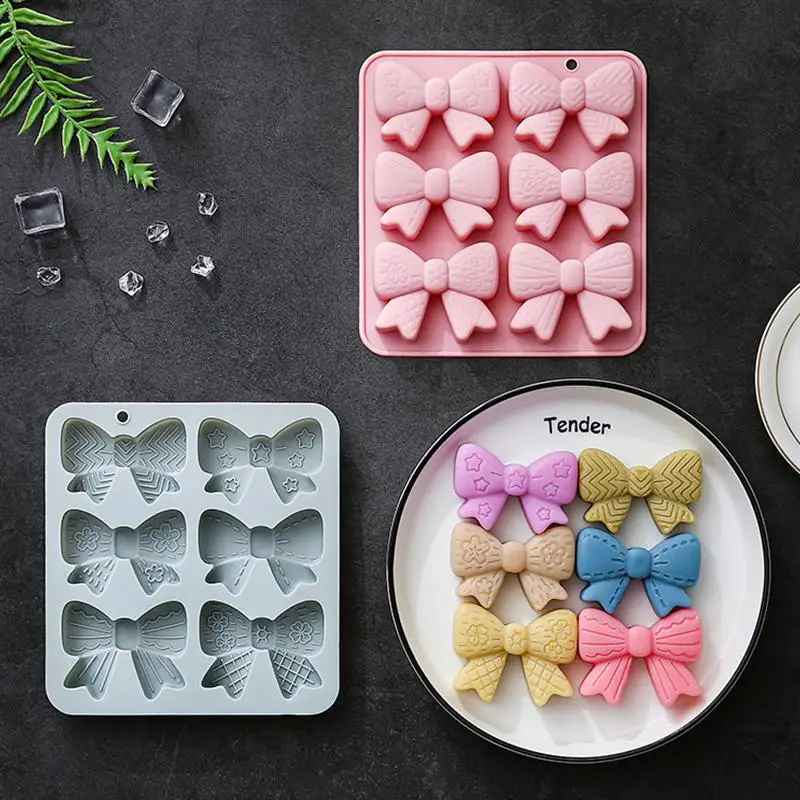 6 Cavities Bowknot Silicone Mold Mini Bow Chocolate Candy Mold DIY Cupcake Topper Cake Decorating Baking Pastry Tool view 3