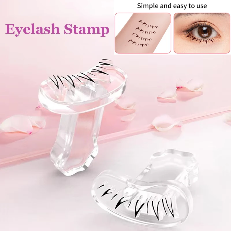 Siliconen onderste wimperstempel met handvat, valse wimperstempel, oefenapplicator, beginnersvriendelijk wimpertrainingshulpmiddel