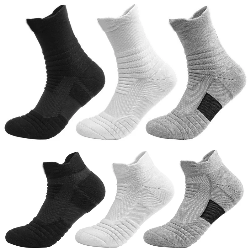 Men\'s Socks Compression Stockings Breathable Basketball Sports Cycling Socks Moisture Wicking High Elastic Tube Sport Sock 1Pair