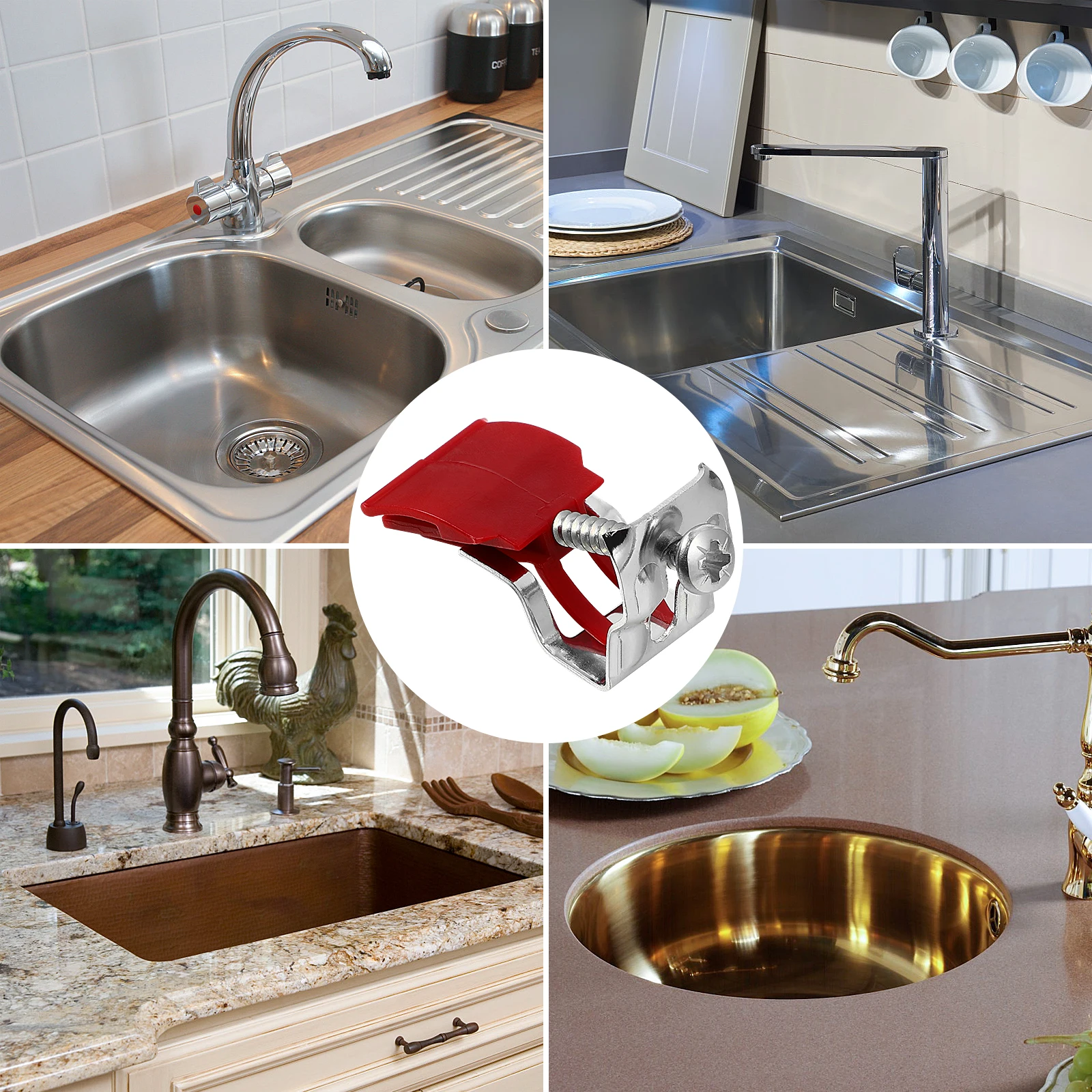 

10 Pcs Sink Clips Kitchen Mounting Wear Resistant Corrosion Free Adjustable Clamps 50x25x18mm Easy Installation Strong Clipping