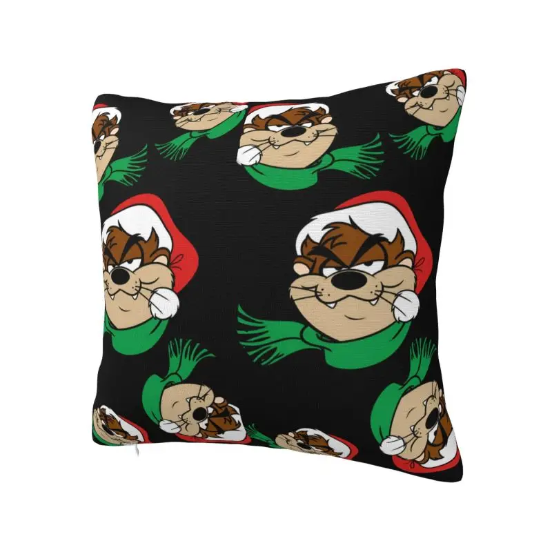 Custom Nordic Style Looney Tasmanians Devils Christmas Wallpaper Throw Pillow Case Home Decor Square Cushion Cover Pillowcover