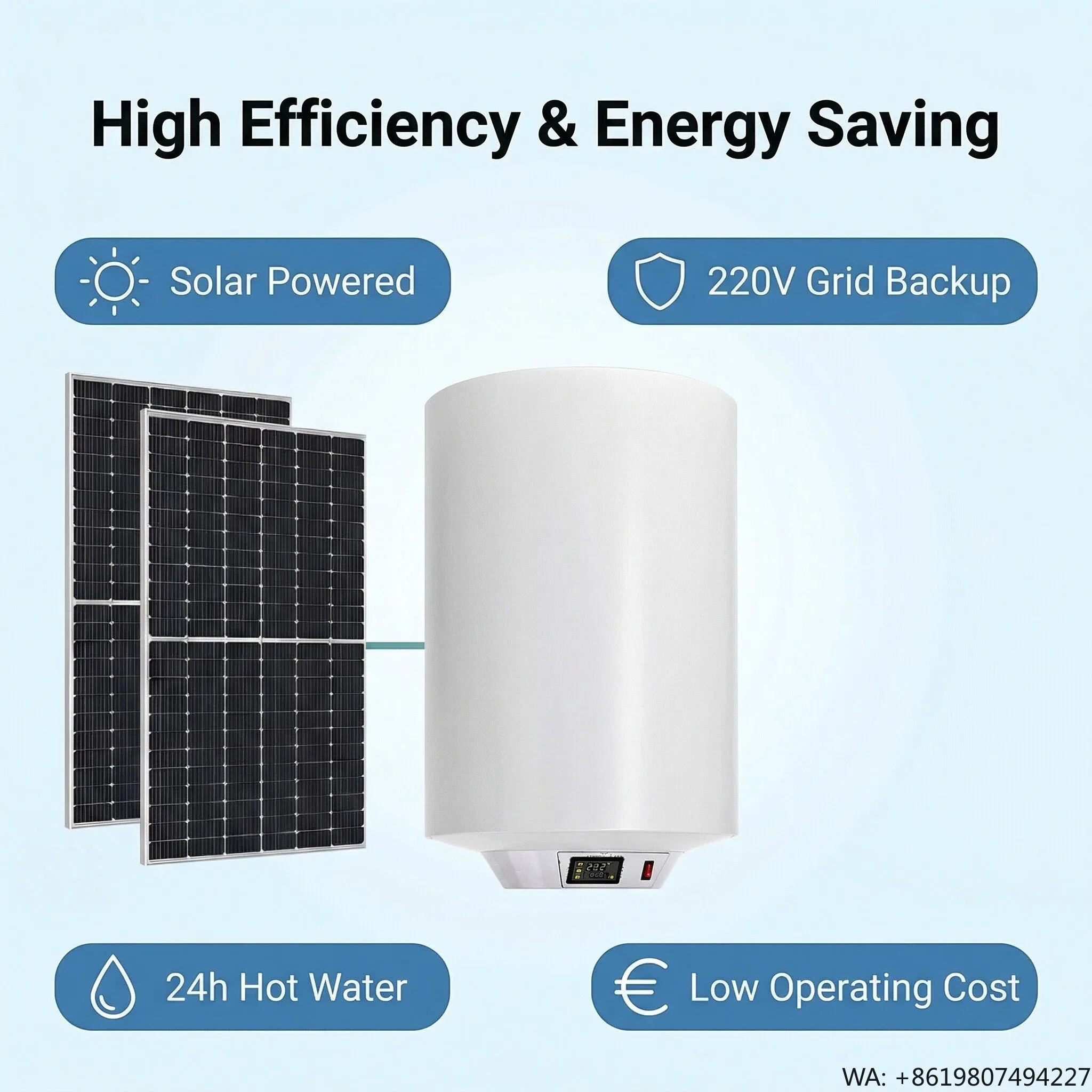 Solar Photovoltaic Hot Water Heater Cost Effective Large Capacity Easy Installation Metal Household & Commercial Use