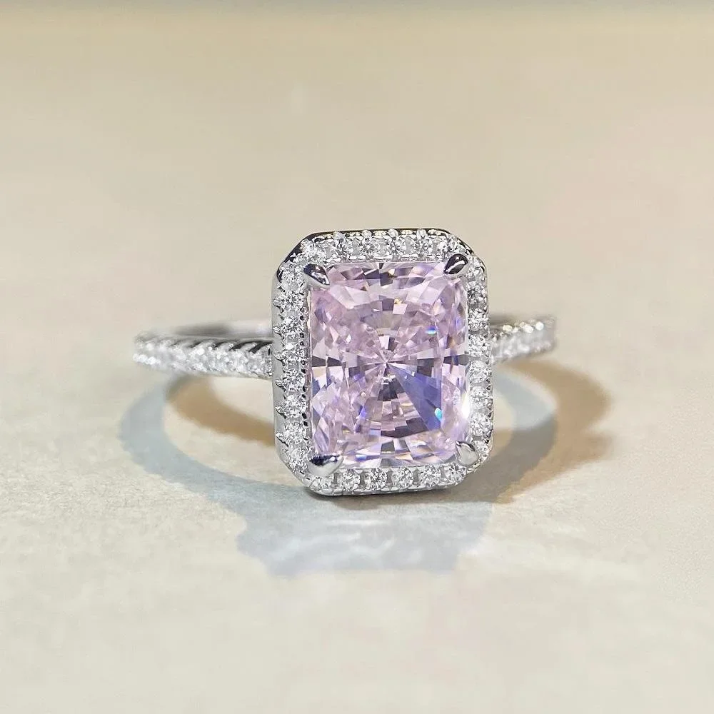 

Ice Flower Cut Ring PT950 Platinum Square Full Diamond Square Baguette Heavy Set Ring Bestseller