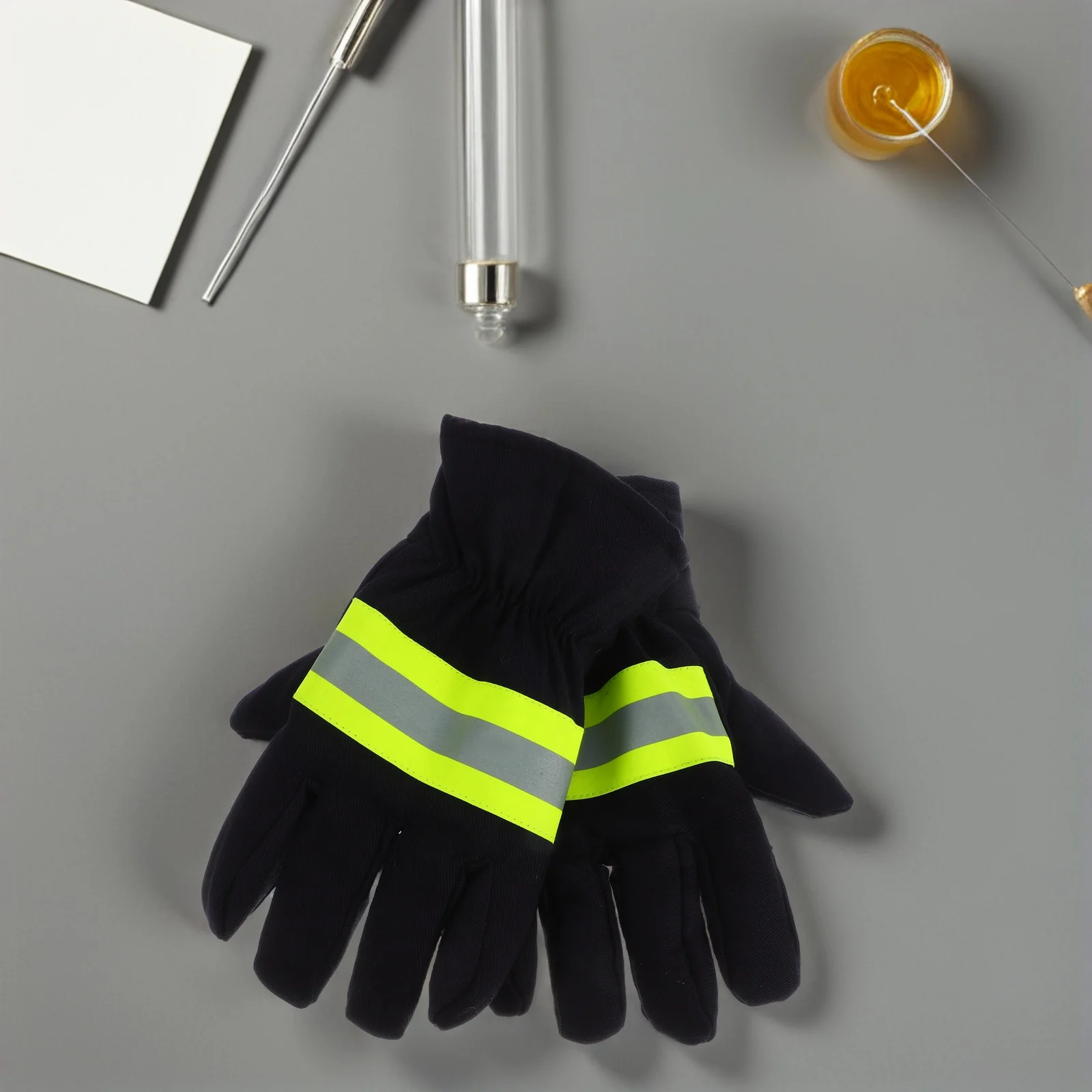 1 par de guantes ignífugos resistentes al calor, guantes de trabajo protectores ignífugos para bomberos, equipos de rescate de emergencia de alta resistencia