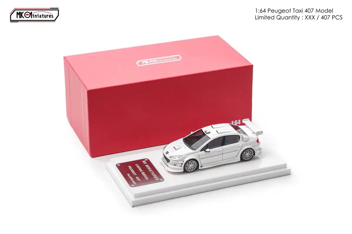 

Литые под давлением миниатюры MK, масштаб 1:64, логотип такси 407, модель автомобиля из сплава, Коллекционная игрушка, подарок, сувенир, украшение для дисплея